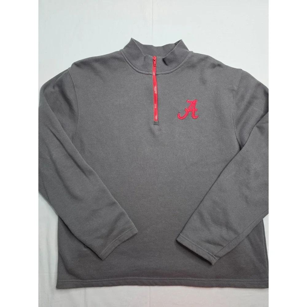 Colosseum Alabama Crimson Tide Sweatshirt Men's Large Charcoal Gray Quarter Zip